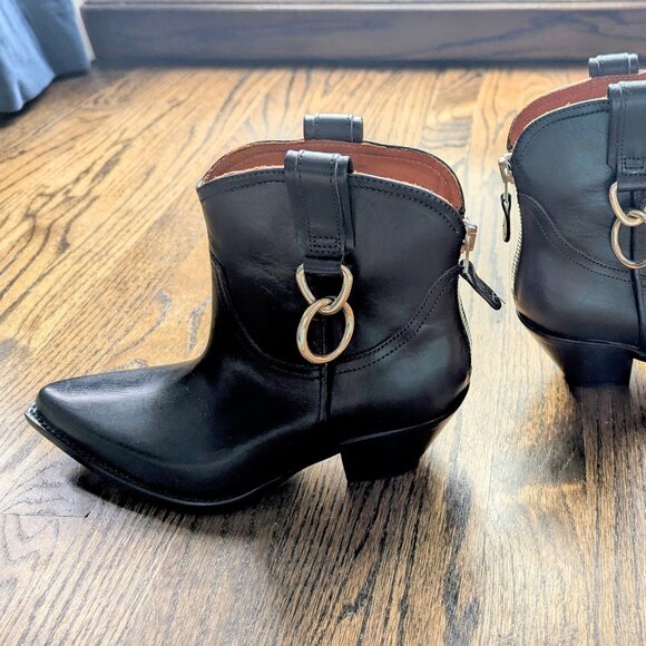 R13 Leather Ankle Boots: Brand New, Never Worn Black Size 37 - Made in Italy - Picture 1 of 7